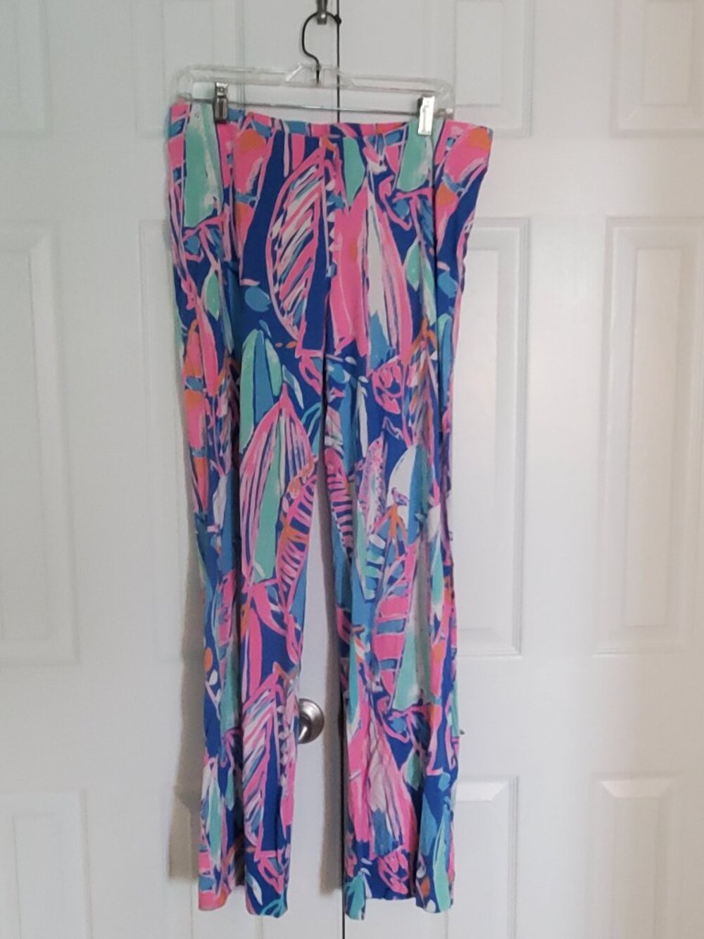 Lilly Pulitzer Georgia May Palazzo Pants Multi Fished My Wish Sz L Summer Resort